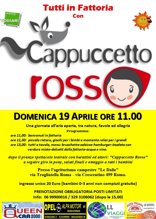 Tutti in fattoria con Cappuccetto Rosso - Roma (19 Aprile 2015)