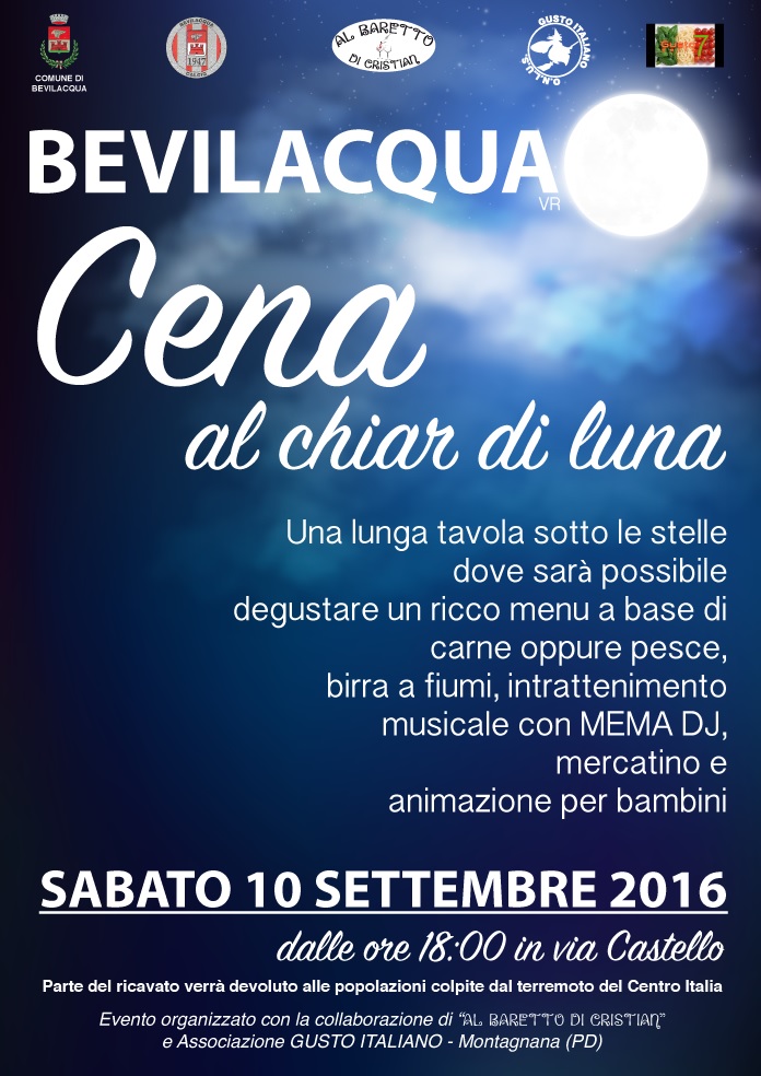 Cena al chiar di luna - Bevilacqua (VR) (10 Settembre 2016)