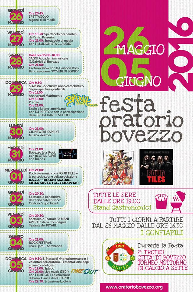 Festa Oratorio - Bovezzo (BS) (26 Maggio / 5 Giugno 2016)