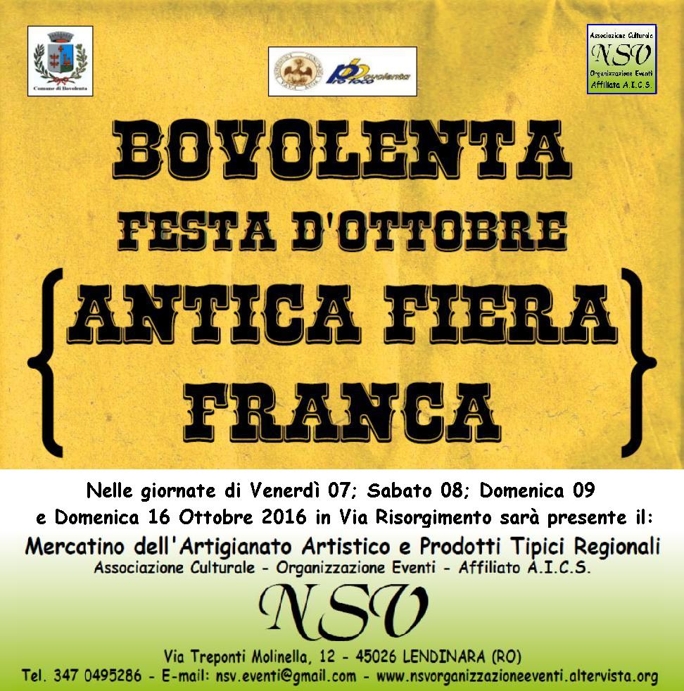 Mercatino dell'Antica Fiera Franca - Bovolenta (PD) (7/16 Ottobre 2016)