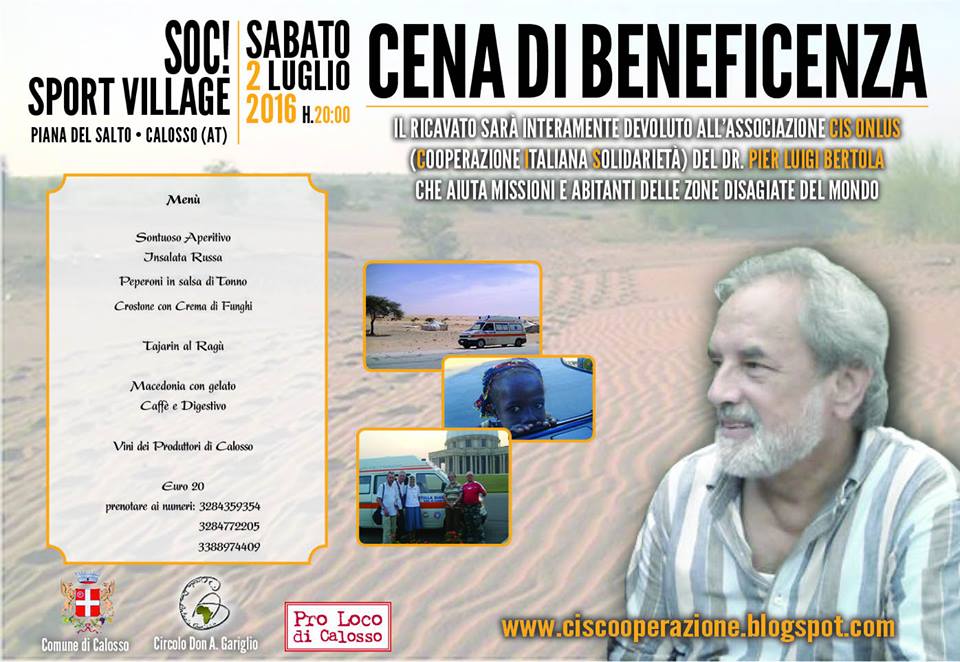 Cena beneficenza - Calosso (AT) (2 Luglio 2016)