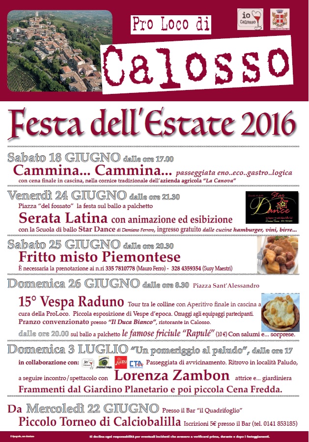 Festa dell'Estate - Calosso (AT) (18 Giugno / 3 Luglio 2016)