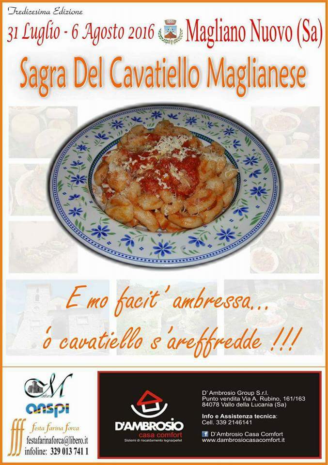 Sagra del Cavatiello Maglianese - Magliano Nuovo (SA) (31 Luglio / 6 Agosto 2017)