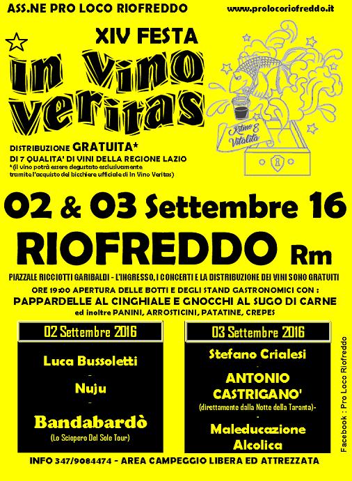 Festa In Vino Veritas - Riofreddo (RM) (2/3 Settembre 2016)