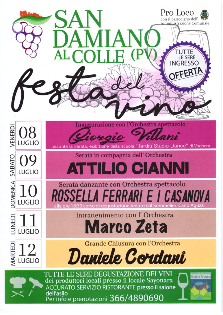 Festa del Vino - San Damiano al Colle (PV) (8/12 Luglio 2016)