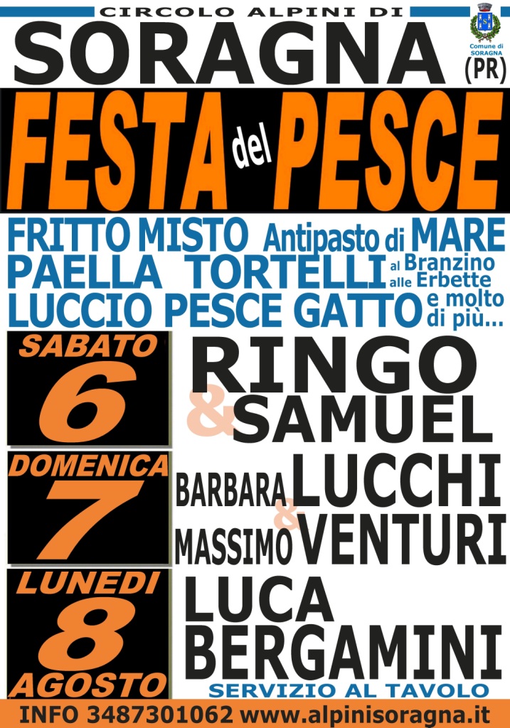 Festa del Pesce - Soragna (PR) (6/8 Agosto 2017)