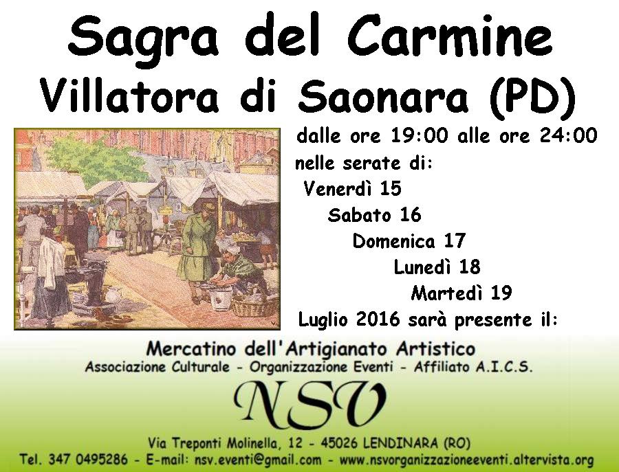 Mercatino della sagra del Carmine - Villatora di Saonara (PD) (15/19 Luglio 2016)